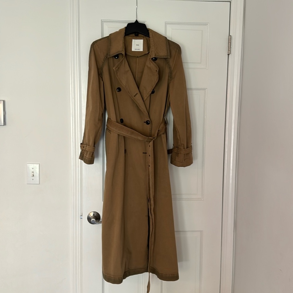 Tan denim material Trench worn only a handful of times